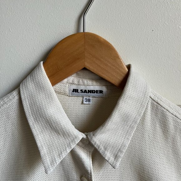 Jil Sander Cream Short Sleeve Button Down - Picture 2 of 6